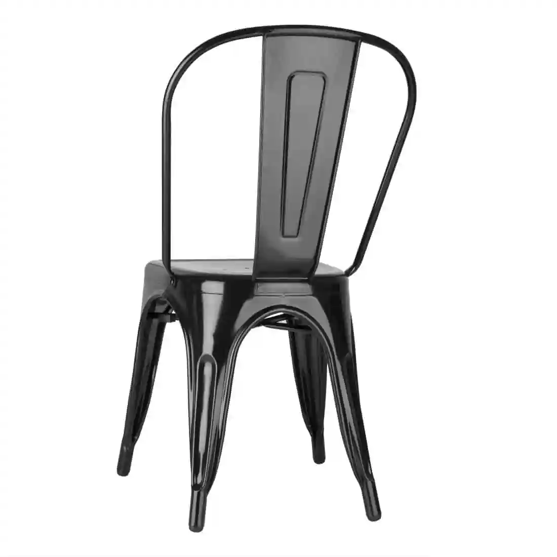 Bolero Bistro Steel Side Chairs Black (Pack of 4) - Image 3
