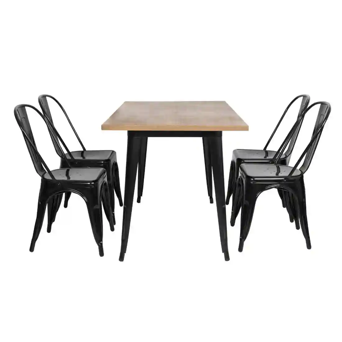 Bolero Bistro Steel Side Chairs Black (Pack of 4) - Image 6