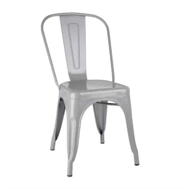 Bolero Bistro Steel Side Chairs Grey (Pack of 4) - Image 1
