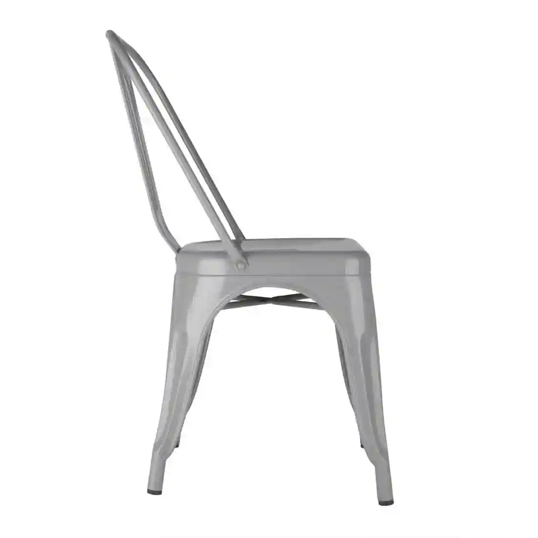 Bolero Bistro Steel Side Chairs Grey (Pack of 4) - Image 2