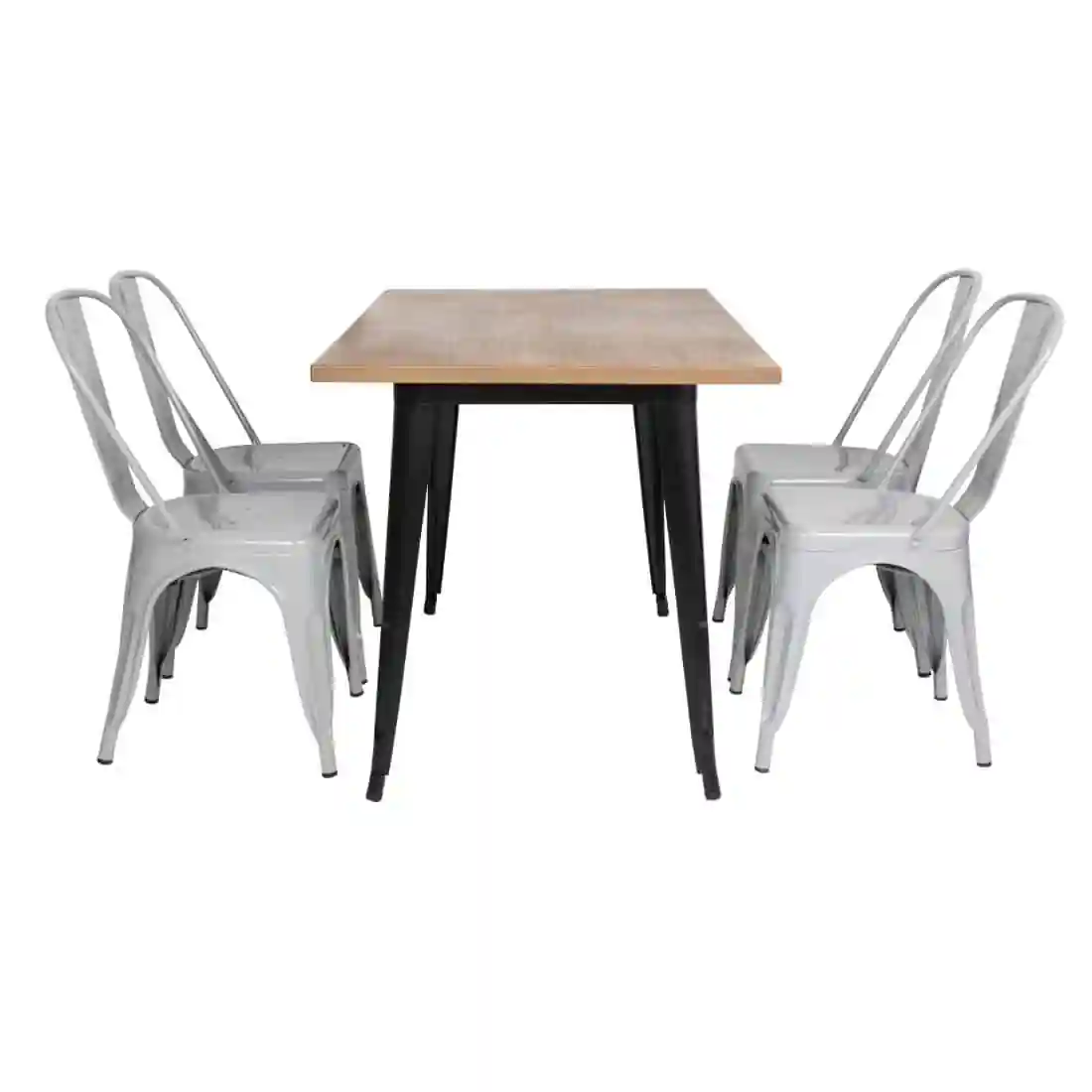 Bolero Bistro Steel Side Chairs Grey (Pack of 4) - Image 6