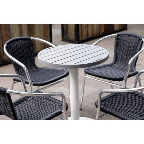 Bolero Aluminium Round Table Top Light Grey 580mm - Image 7