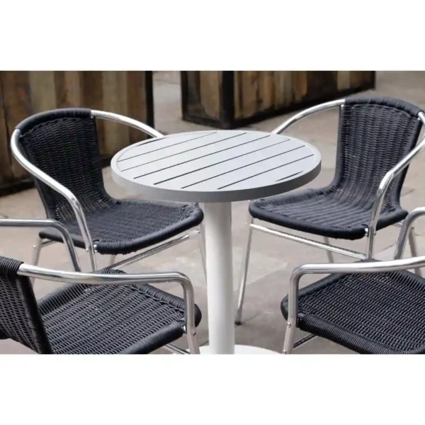 Bolero Aluminium Round Table Top Light Grey 580mm - Image 7