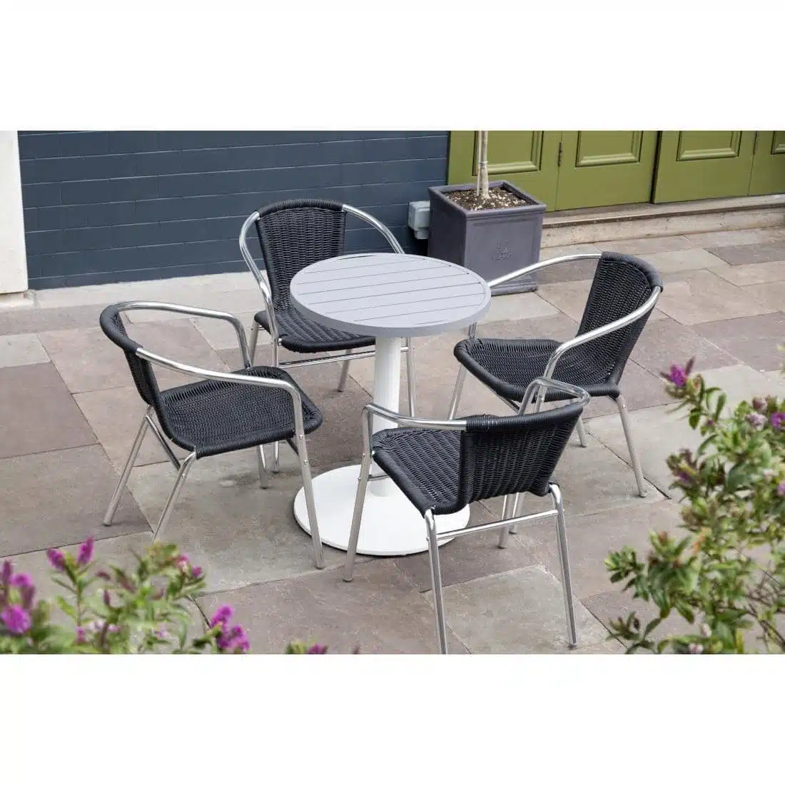 Bolero Aluminium Round Table Top Light Grey 580mm - Image 8