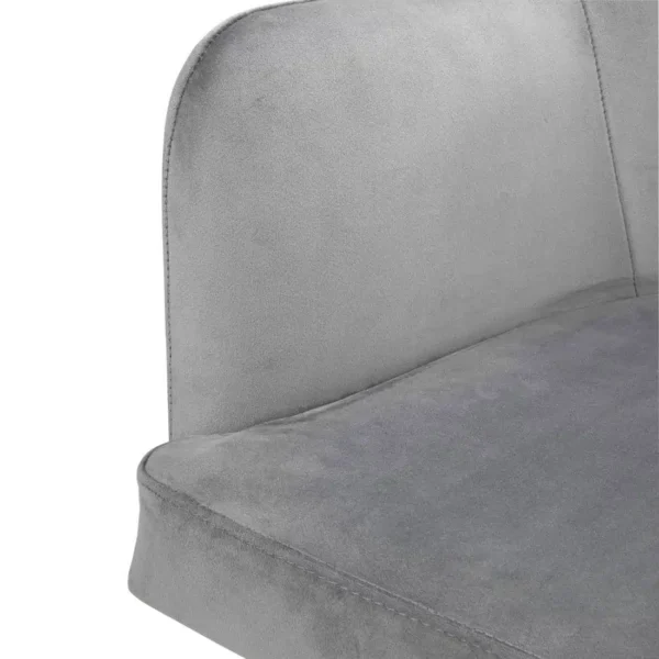 Bolero Lia Velvet Effect Chairs Grey (Set of 2) - Image 4