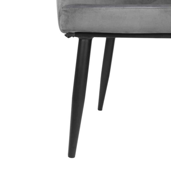 Bolero Lia Velvet Effect Chairs Grey (Set of 2) - Image 5