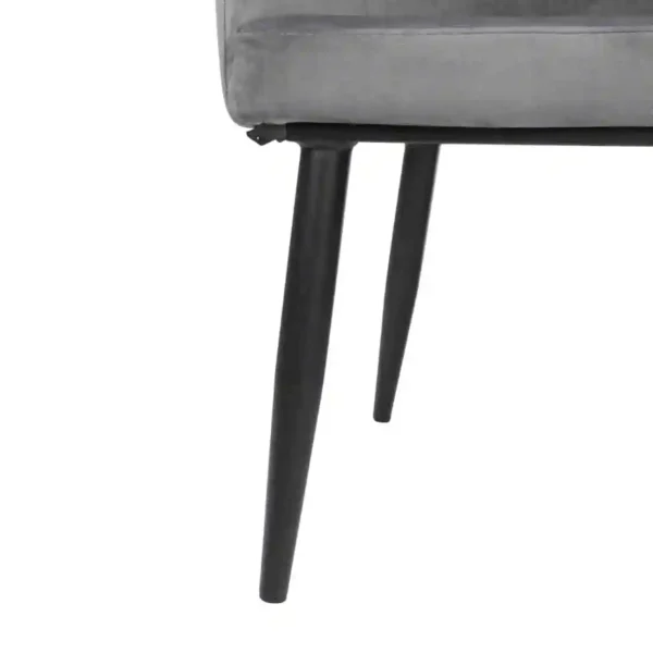 Bolero Lia Velvet Effect Chairs Grey (Set of 2) - Image 5