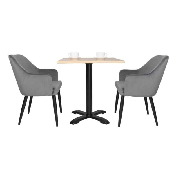 Bolero Lia Velvet Effect Chairs Grey (Set of 2) - Image 6