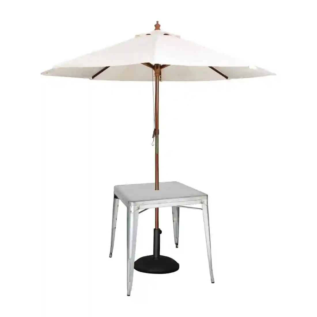 Bolero Bistro Galvanised Steel Square Table 668mm (Single) - Image 3