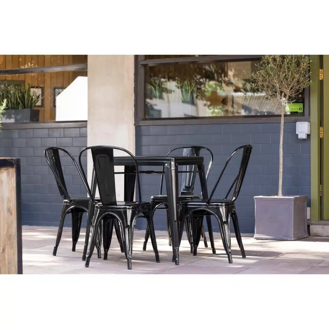Bolero Bistro Steel Square Table Black 668mm (Single) - Image 7