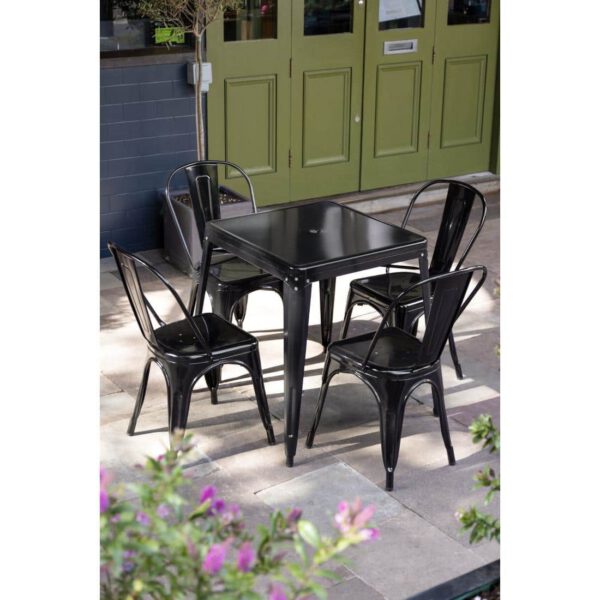 Bolero Bistro Steel Square Table Black 668mm (Single) - Image 10
