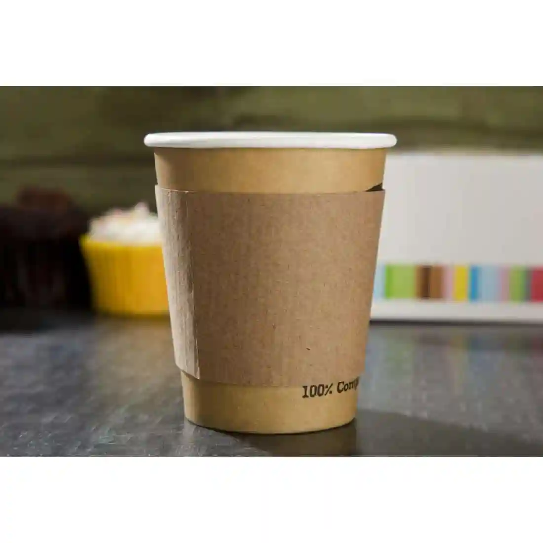 Fiesta Recyclable Corrugated Cup Sleeves for 8oz Cup (Pack of 1000) - Image 7