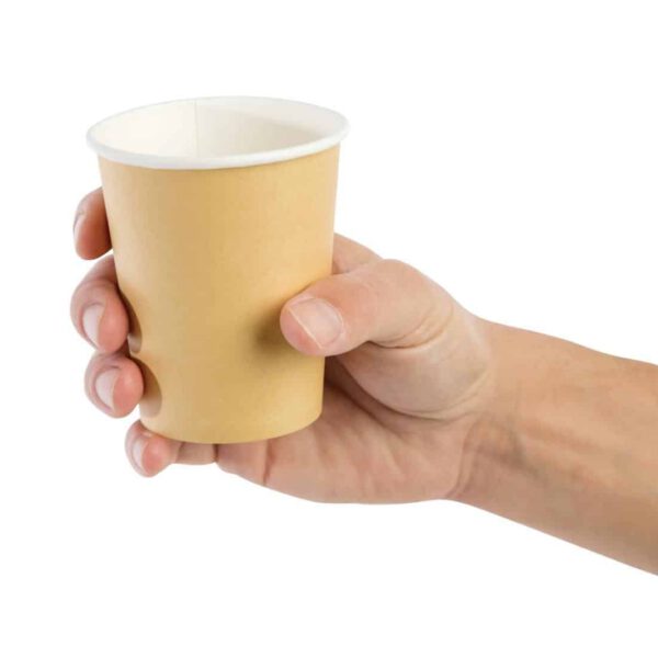 Fiesta Recyclable Coffee Cups Single Wall Kraft 225ml / 8oz (Pack of 1000) - Image 5