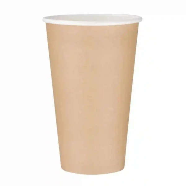 Fiesta Recyclable Single Wall Takeaway Coffee Cups Kraft 455ml / 16oz (Pack of 1000) - Image 1