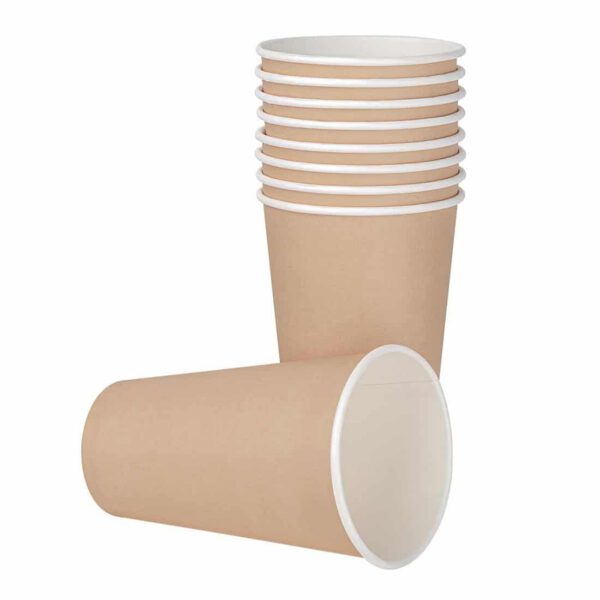 Fiesta Recyclable Single Wall Takeaway Coffee Cups Kraft 455ml / 16oz (Pack of 50) - Image 2