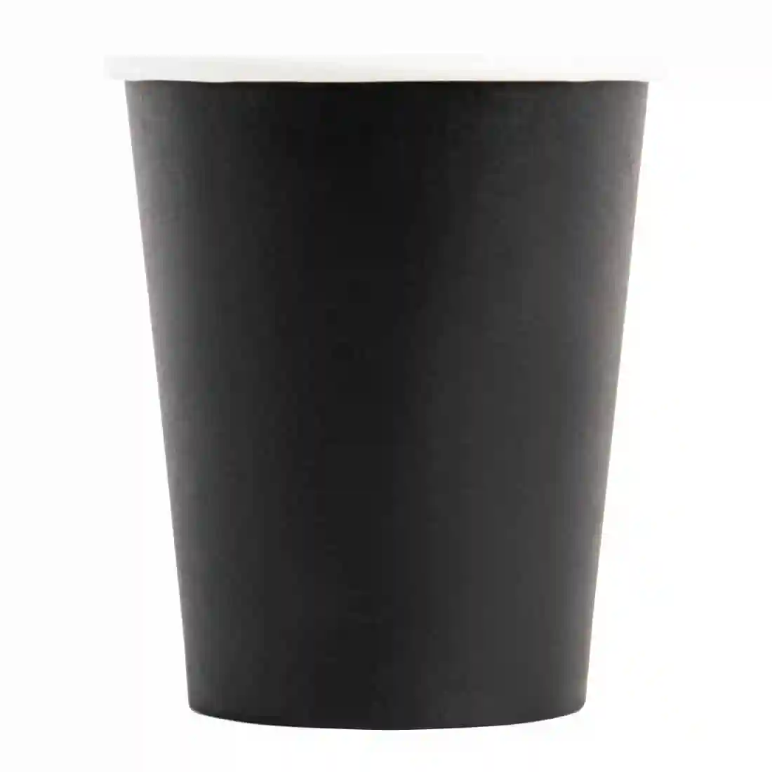 Fiesta Recyclable Coffee Cups Single Wall Black 225ml / 8oz (Pack of 50) - Image 2