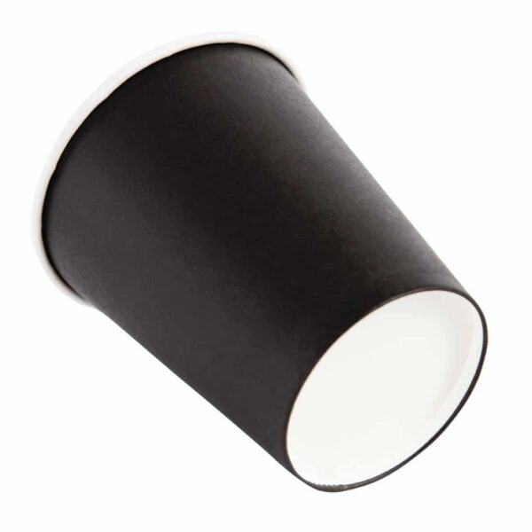 Fiesta Recyclable Coffee Cups Single Wall Black 225ml / 8oz (Pack of 50) - Image 3