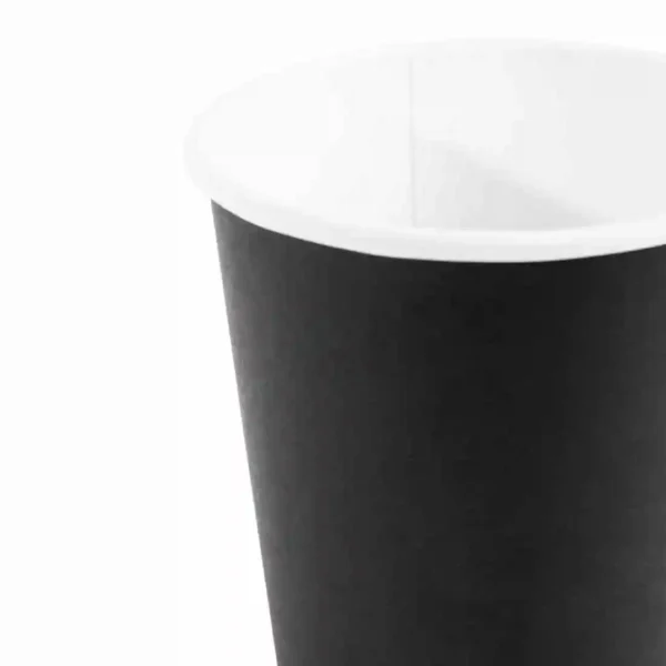 Fiesta Recyclable Coffee Cups Single Wall Black 225ml / 8oz (Pack of 50) - Image 4