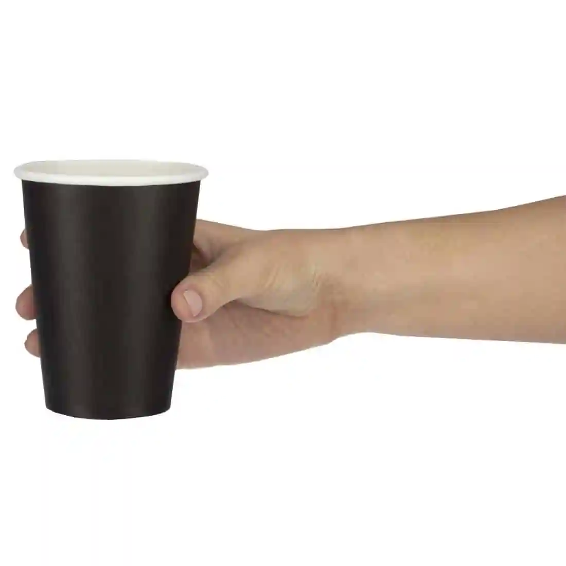Fiesta Recyclable Coffee Cups Single Wall Black 340ml / 12oz (Pack of 1000) - Image 3