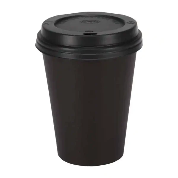 Fiesta Recyclable Coffee Cups Single Wall Black 340ml / 12oz (Pack of 1000) - Image 4