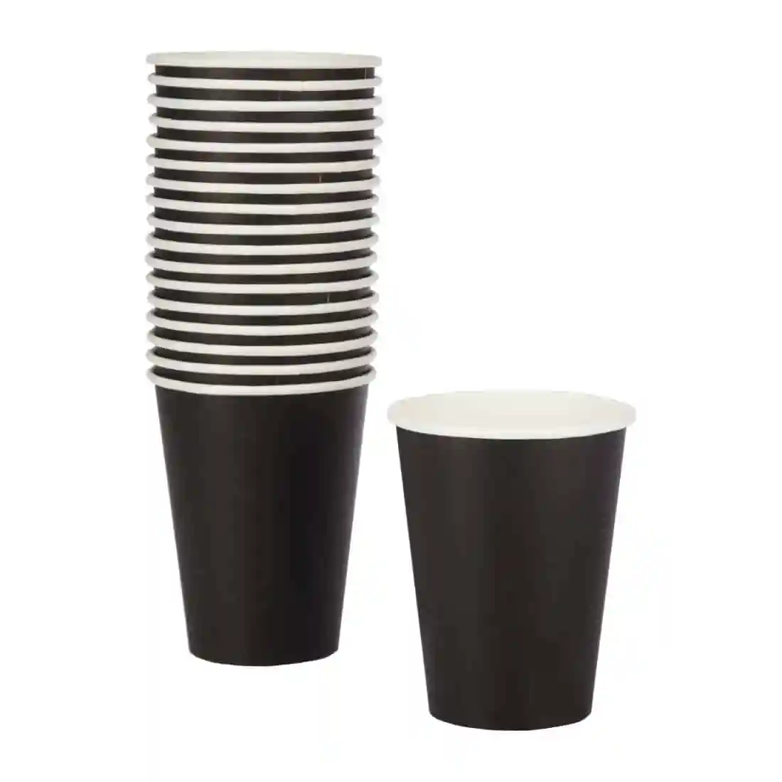 Fiesta Recyclable Coffee Cups Single Wall Black 340ml / 12oz (Pack of 50) - Image 2