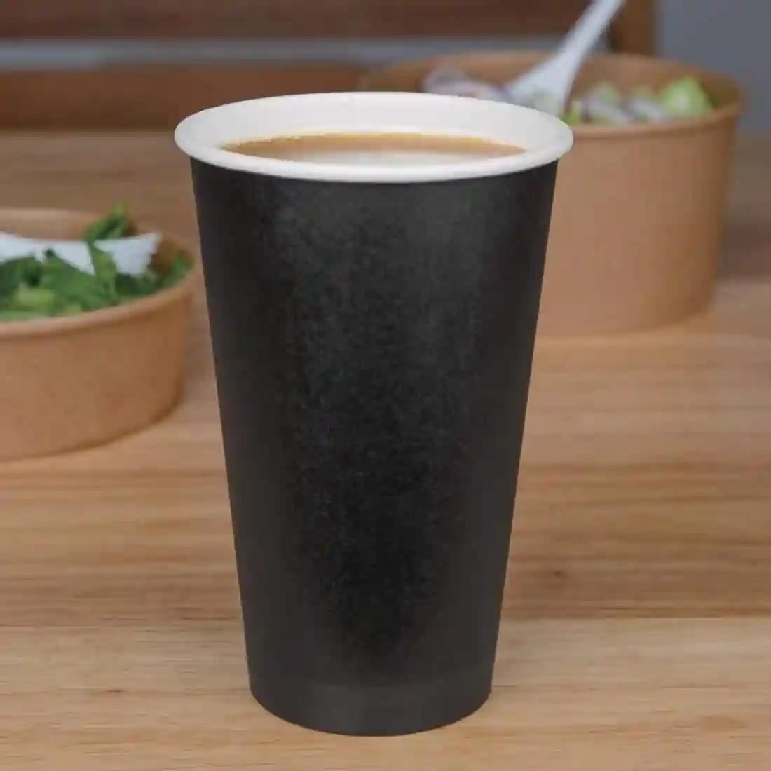 Fiesta Recyclable Coffee Cups Single Wall Black 455ml / 16oz (Pack of 1000) - Image 4