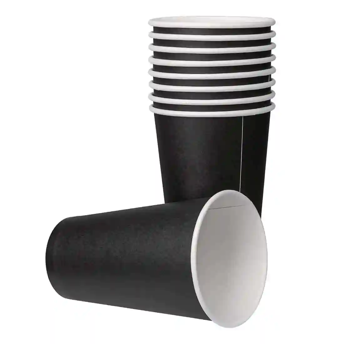 Fiesta Recyclable Coffee Cups Single Wall Black 455ml / 16oz (Pack of 50) - Image 2