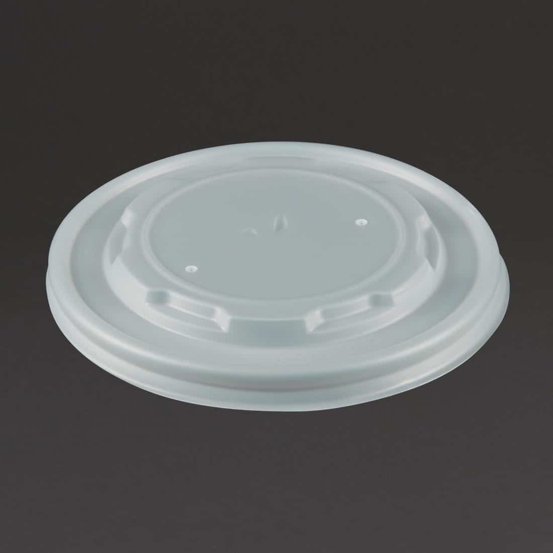 Vegware Compostable Hot Food Pot Flat Lids 350ml / 12oz and 455ml / 16oz (Pack of 500) - Image 2
