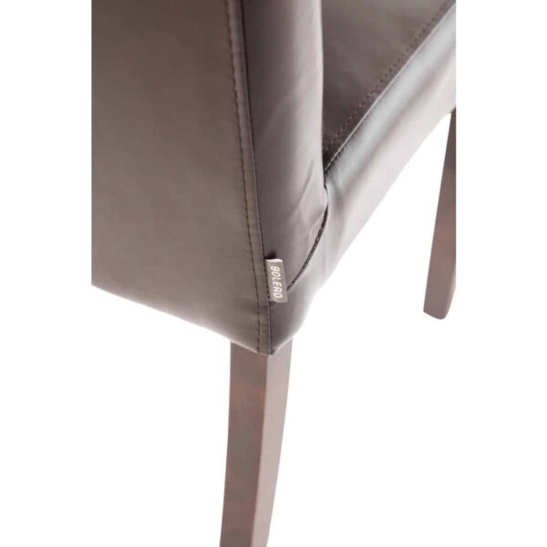 Bolero Faux Leather Dining Chairs Dark Brown (Pack of 2) - Image 5