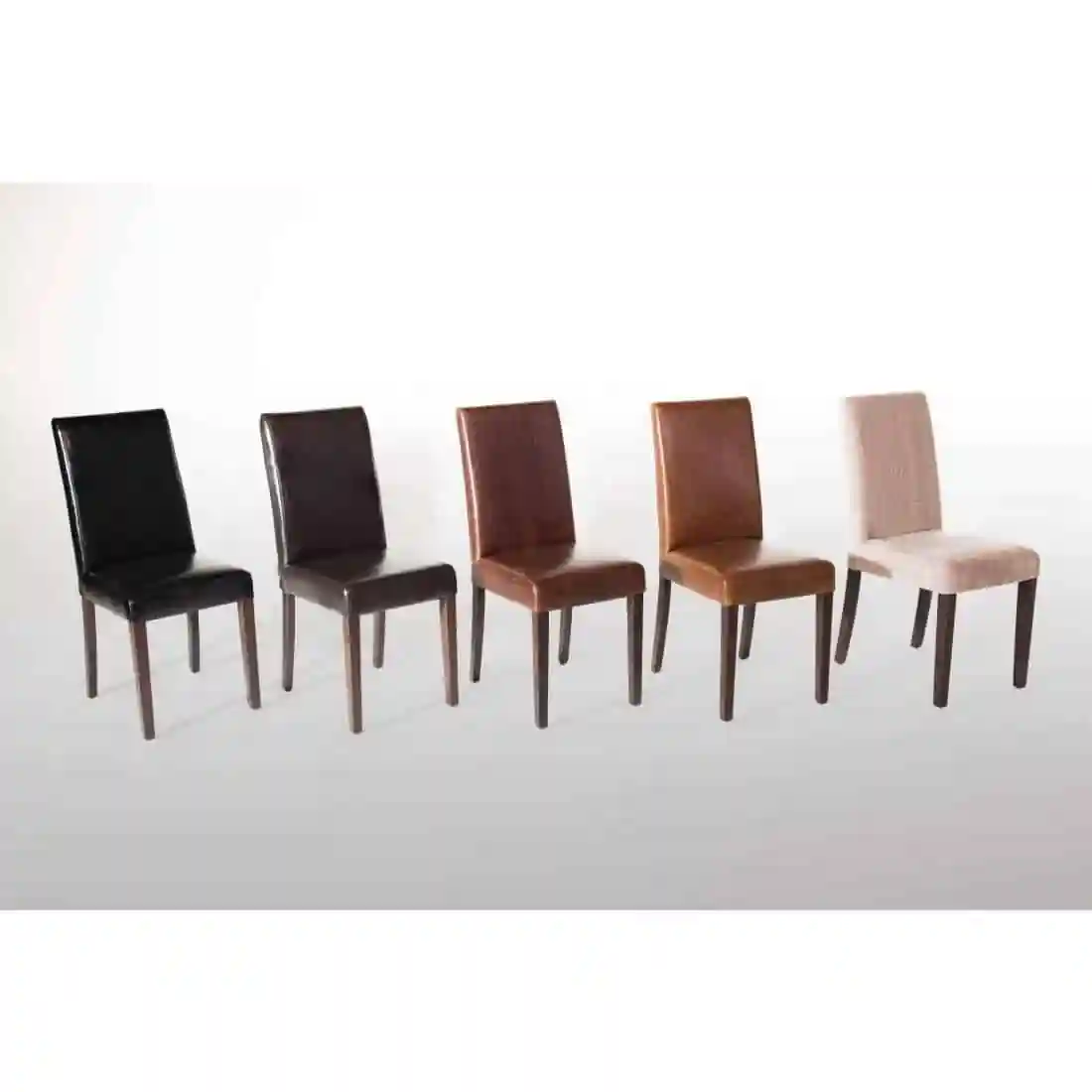 Bolero Faux Leather Dining Chairs Dark Brown (Pack of 2) - Image 7