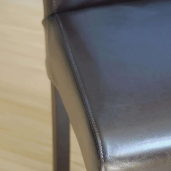 Bolero Curved Back Leather Chairs Dark Brown (Pack of 2) - Image 4