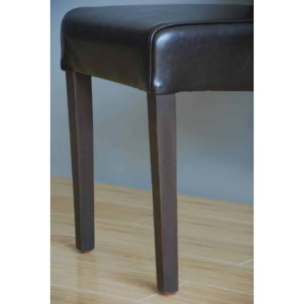 Bolero Curved Back Leather Chairs Dark Brown (Pack of 2) - Image 5