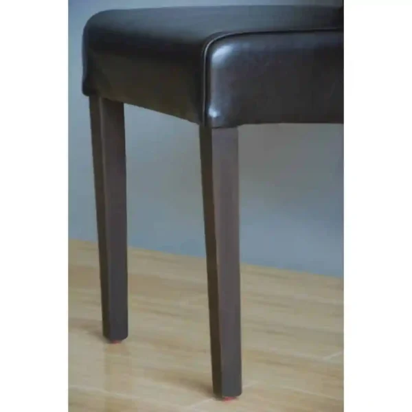 Bolero Curved Back Leather Chairs Dark Brown (Pack of 2) - Image 5
