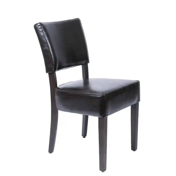 Bolero Chunky Faux Leather Chairs Dark Brown (Pack of 2) - Image 1