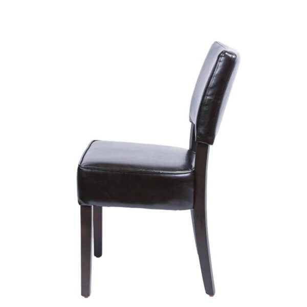 Bolero Chunky Faux Leather Chairs Dark Brown (Pack of 2) - Image 3