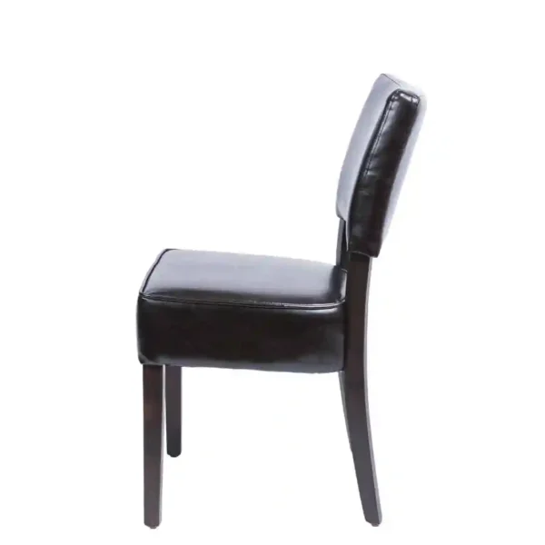 Bolero Chunky Faux Leather Chairs Dark Brown (Pack of 2) - Image 3