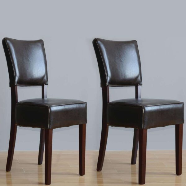Bolero Chunky Faux Leather Chairs Dark Brown (Pack of 2) - Image 5