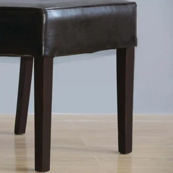Bolero Chunky Faux Leather Chairs Dark Brown (Pack of 2) - Image 7