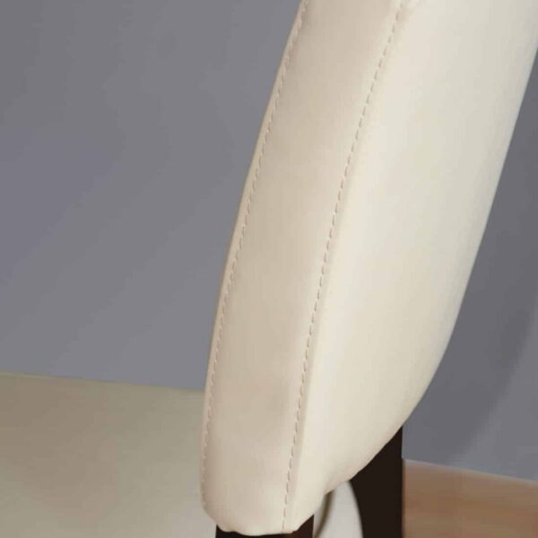 Bolero Chunky Faux Leather Chairs Cream (Pack of 2) - Image 5