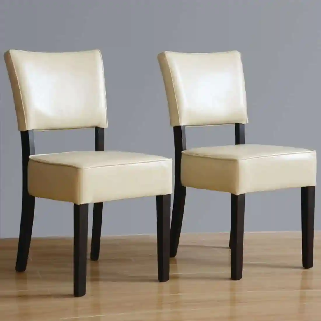 Bolero Chunky Faux Leather Chairs Cream (Pack of 2) - Image 7