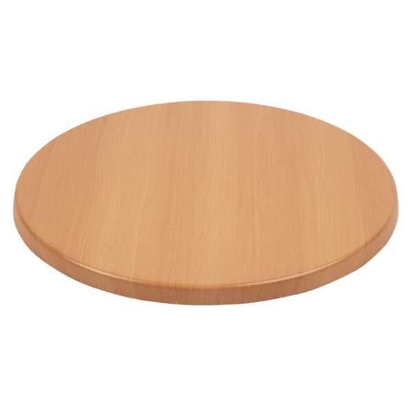 Bolero Pre-drilled Round Tabletop Beech Effect 600mm - Image 2