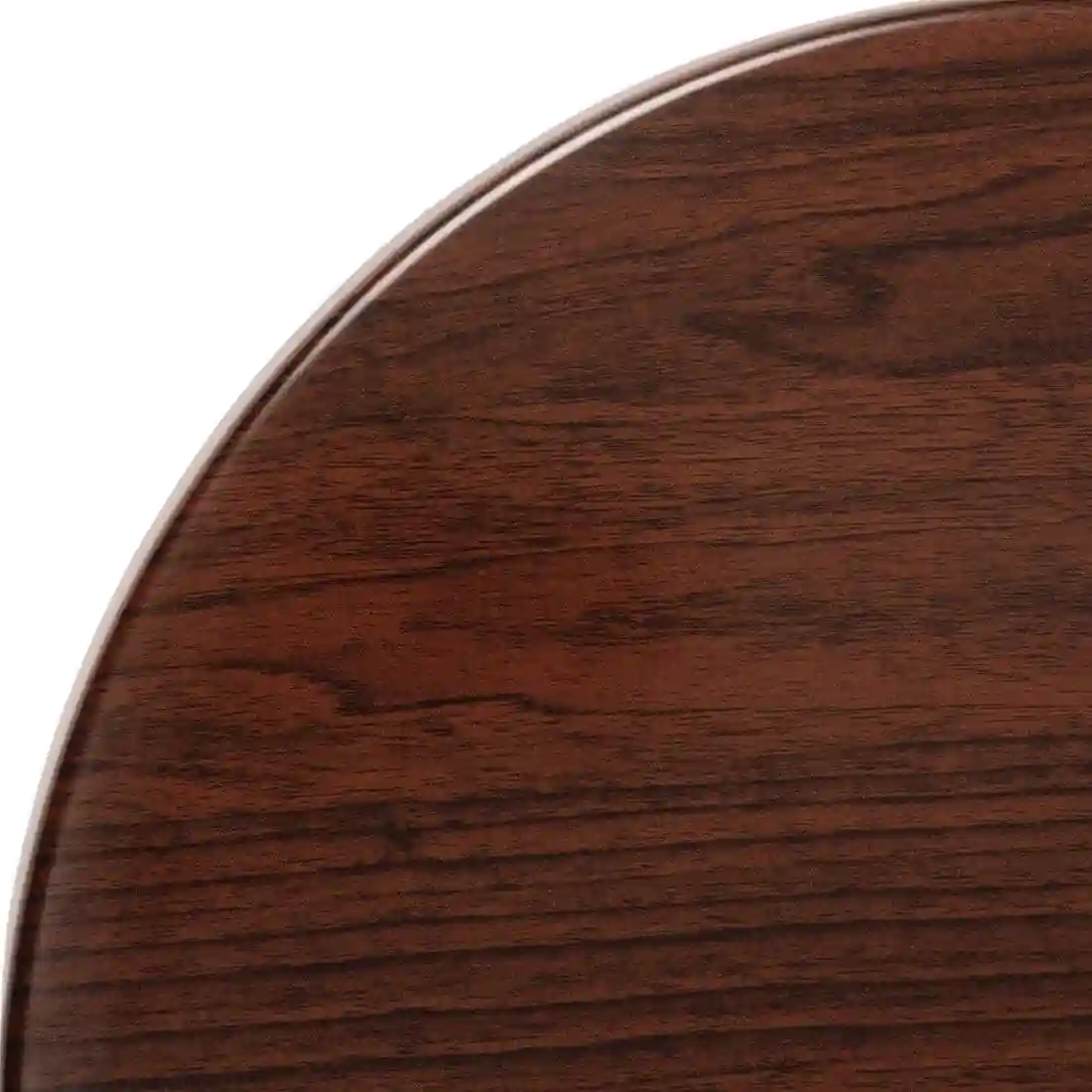 Bolero Pre-drilled Round Table Top Dark Brown 600mm - Image 3