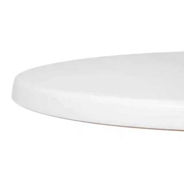 Bolero Pre-drilled Round Tabletop White 600mm - Image 4