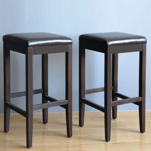 Bolero Faux Leather High Bar Stools Dark Brown (Pack of 2) - Image 2