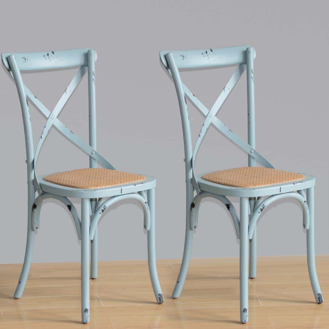 Bolero Blue Bentwood Chairs with Metal Cross Backrest (Pack of 2) - Image 11