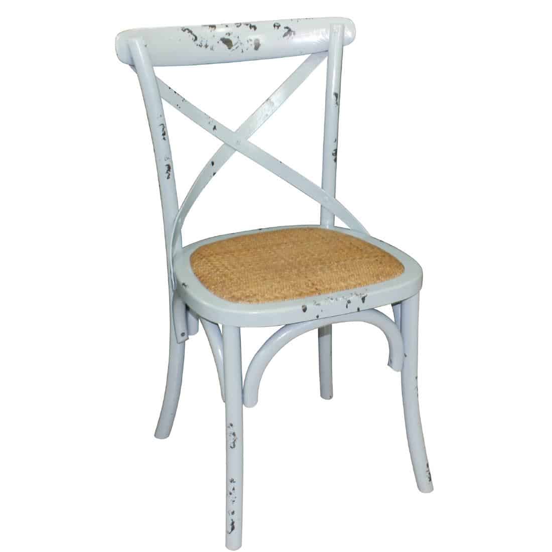 Bolero Blue Bentwood Chairs with Metal Cross Backrest (Pack of 2) - Image 2