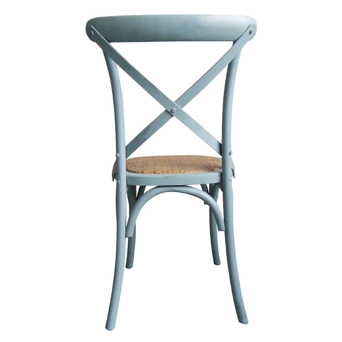 Bolero Blue Bentwood Chairs with Metal Cross Backrest (Pack of 2) - Image 3