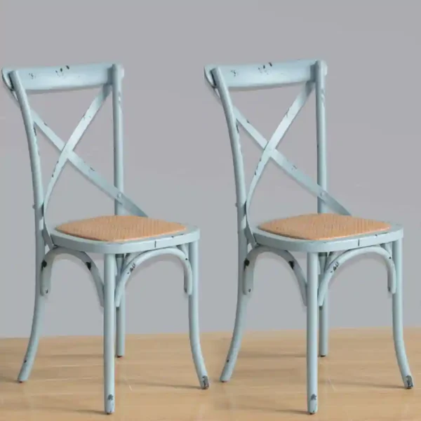 Bolero Blue Bentwood Chairs with Metal Cross Backrest (Pack of 2) - Image 5