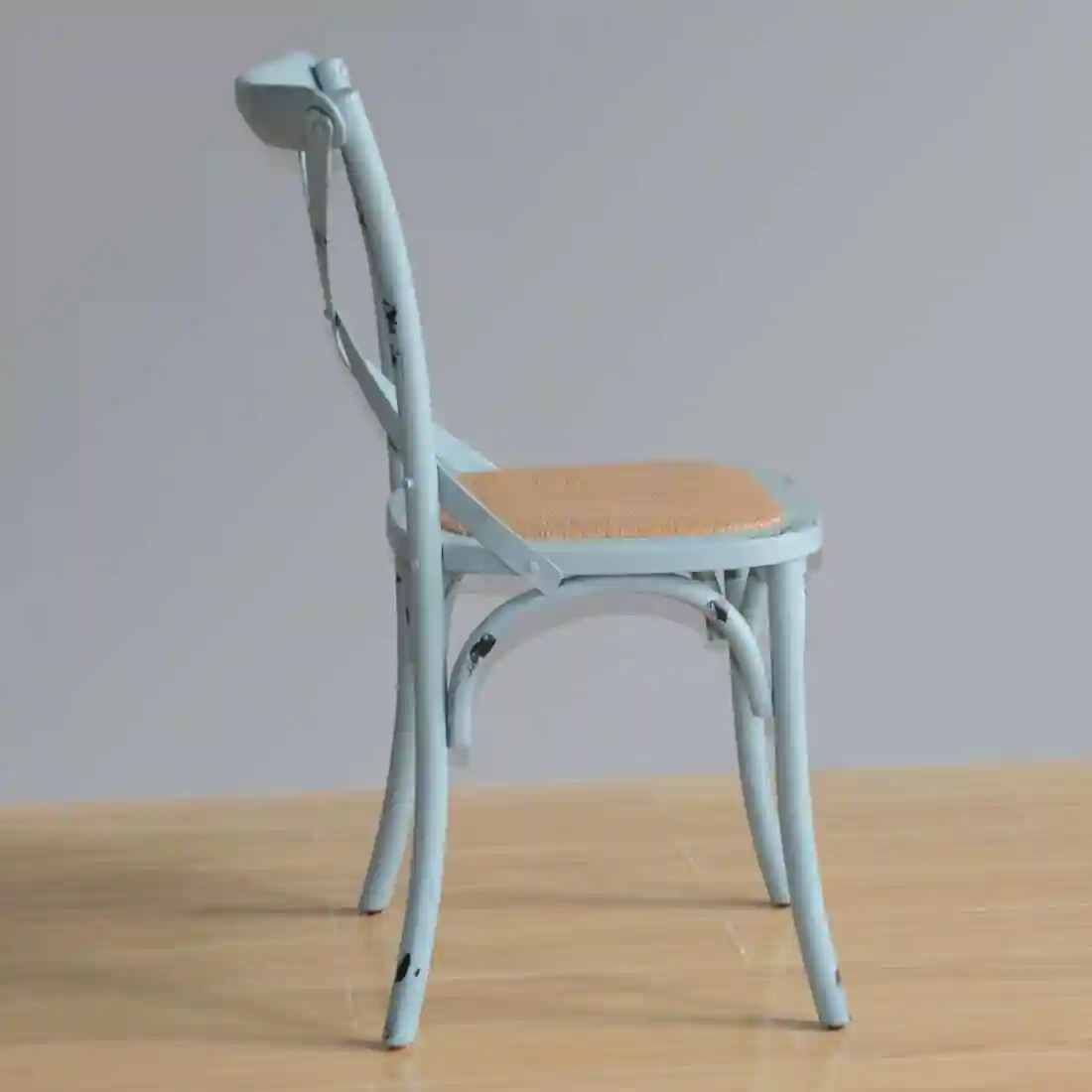 Bolero Blue Bentwood Chairs with Metal Cross Backrest (Pack of 2) - Image 8