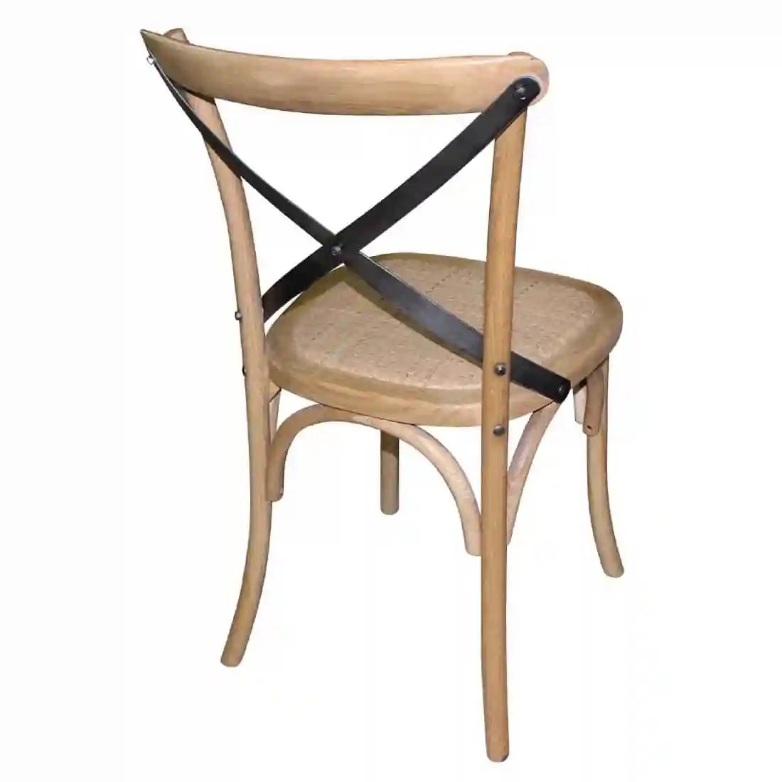 Bolero Natural Bentwood Chairs with Metal Cross Backrest (Pack of 2) - Image 2